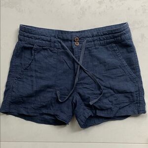 Patagonia navy blue Cargo hiking Shorts sz 4 organic cotton hemp drawstring